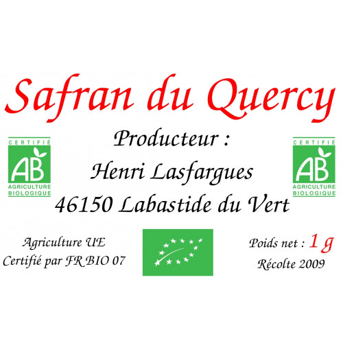 Safran du Quercy  Pot de 1 g